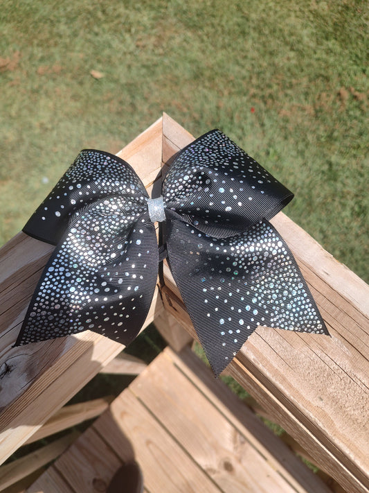 Cheer Bow (black & silver)