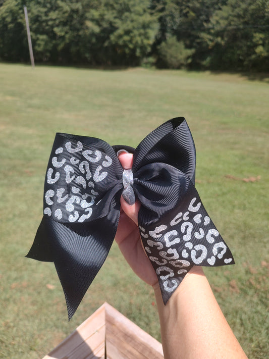 Cheer bow (black cheetah)
